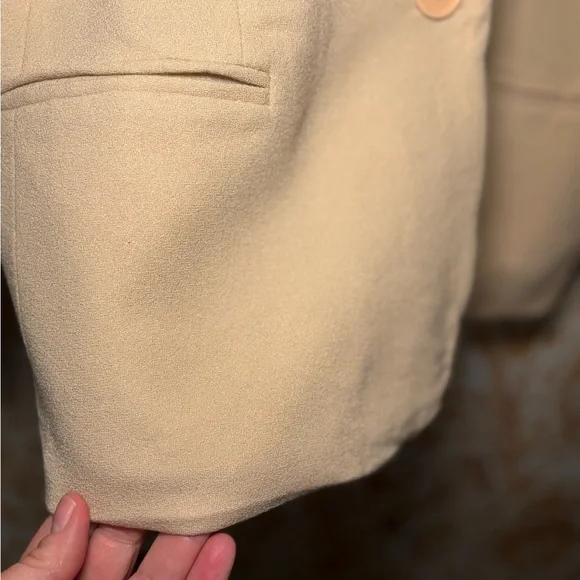 Harlan 100% Wool Women’s Tan  Single-Button Blazer Size 6 Academia, Nuetral - Picture 5 of 6